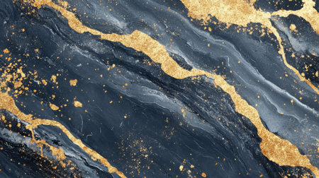 This striking dark marble surface with luxurious gold accents creates an elegant and sophisticated visual. Ideal for backgrounds, designs, or upscale decor projects.の素材