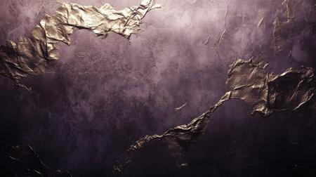 This image features a refined textured background showcasing distressed metallic elements against a rich purple backdrop, ideal for various design projects.の素材