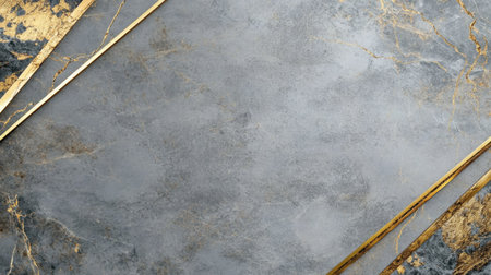 This elegant abstract background features a sophisticated gray marble texture with striking gold details, perfect for modern design projects and decorative needs.の素材