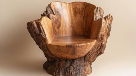 Discover a stunning wood chair that showcases the beauty of natural materials. Its unique design features an organic shape, adding a rustic charm to any interior space.の素材