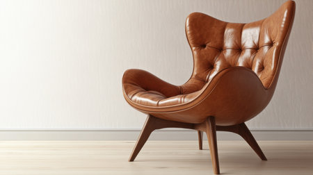 This image showcases a stylish modern leather armchair, perfectly placed in an elegant interior. Ideal for demonstrating minimalist design aesthetics, this cozy seating option radiates warmth and sophistication.の素材