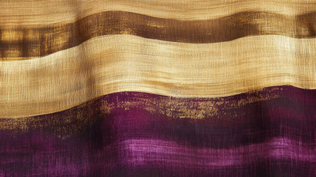 A stunning close-up of elegant fabric displaying rich golden and burgundy stripes, perfect for artistic projects, creative backgrounds, and interior design.の素材