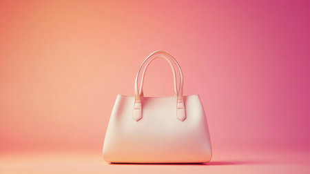 A stylish pink handbag stands out against a vibrant gradient background, showcasing elegance and contemporary design, perfect for fashion-forward individuals.の素材