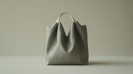 A stylish and modern tote bag featuring a unique design and soft texture. This image enhances concepts of fashion, minimalism, and sophistication, ideal for promotional use.の素材