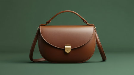 This elegant brown leather handbag showcases a minimalist design, ideal for fashion-forward individuals seeking style and functionality in their daily lives.の素材