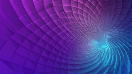 This abstract image features a stunning spiral pattern filled with vibrant purple and blue gradients, creating a sense of dynamic motion and elegance. Ideal for creative and modern projects.の素材