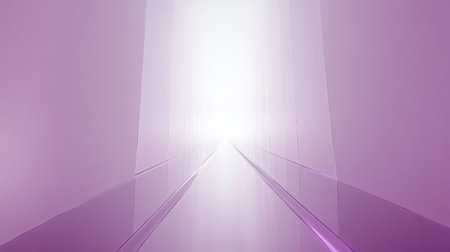 This tranquil abstract image showcases an infinite purple light pathway that evokes feelings of serenity and calm, perfect for artistic or modern themes.の素材