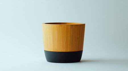 This stylish bamboo planter features a smooth finish and a contrasting black base, making it a perfect addition to modern home decor, enhancing any indoor gardening space.の素材