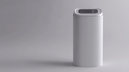 This image features a modern white kitchen appliance with a minimalist design, perfect for contemporary homes. Its sleek profile complements any stylish decor while offering smart technology functionality.の素材