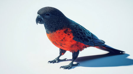 This image features a bright and colorful bird standing confidently. The bird showcases intricate feather patterns with vibrant colors, highlighting its beauty.の素材