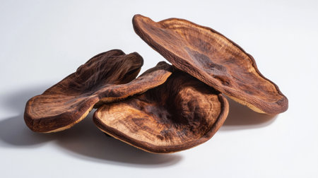 A stunning display of three natural wooden bowls, each showcasing the intricate textures and warm earth tones of exotic wood, perfect for minimalist decor.の素材