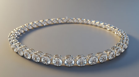 This beautiful diamond necklace features carefully arranged sparkling stones, showcasing elegance and luxury suitable for fashion and jewelry photography.の素材