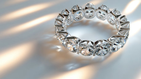 This stunning diamond ring features exquisite craftsmanship and brilliant cuts that reflect light beautifully. Perfect for special occasions.の素材