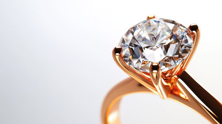 This breathtaking diamond ring features a sparkling round stone set in a beautifully crafted rose gold band, emphasizing luxury and elegance. Perfect for any special occasion.の素材