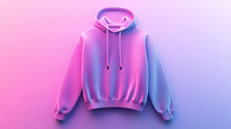 A vibrant hooded sweatshirt designed in pink and purple gradient hues, showcasing modern style and comfort ideal for casual wear and trendy outfits.の素材