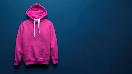 A vibrant pink hoodie positioned against a dark backdrop, showcasing a perfect blend of style and comfort. Ideal for fashion and lifestyle themes.の素材