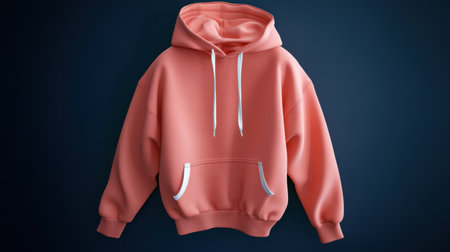 A soft pink hoodie displayed against a dark background, perfect for casual wear. This stylish garment offers comfort and versatility for everyday outfits.の素材