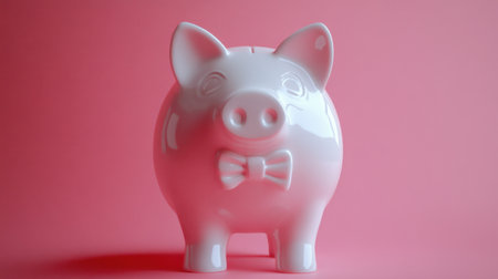 This charming pink piggy bank, set against a soft pastel background, symbolizes the joy of saving money and financial planning for all ages.の素材