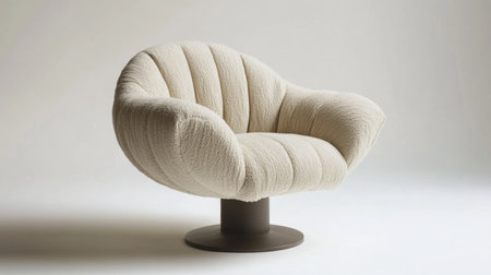 This stylish rotating chair features a soft, plush upholstery ideal for relaxation and modern decor. Perfect for enhancing any living space.の素材