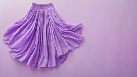 A delicate light purple skirt gently swirls on a soft pastel background, embodying elegance and style. Perfect for fashion concepts and creative projects.の素材