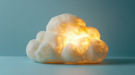This captivating decorative lamp features a soft cloud design that emits a warm glow, perfect for enhancing a cozy and inviting atmosphere in any space.の素材