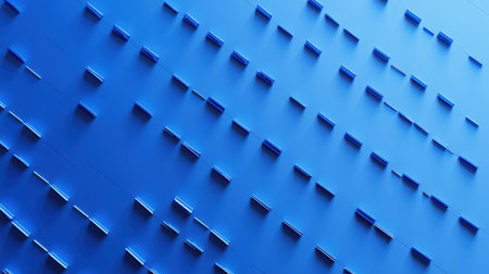 A captivating abstract image featuring a blue wall with geometric shapes that form a textured visual experience, ideal for modern design projects.の素材
