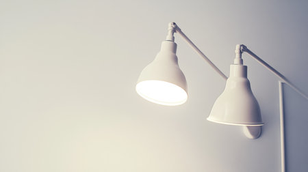 This modern white desk lamp features adjustable shades for optimal lighting in home or office settings, blending functionality with stylish decor.の素材