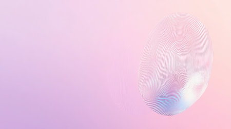 This abstract digital artwork features a fingerprint design, set against soft pastel colors. The smooth lines create a sense of identity and modern elegance, making it perfect for contemporary projects.の素材