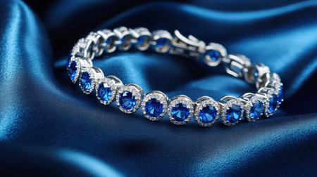 This stunning silver bracelet features vibrant sapphire gemstones, exuding elegance and luxury. Perfect for special occasions or as a fashionable accessory.の素材