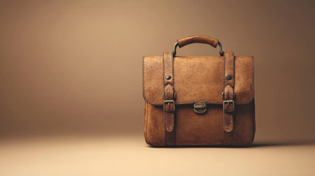 A stylish vintage leather messenger bag showcased on a neutral background, perfect for professionals and casual users seeking elegance and durability.の素材