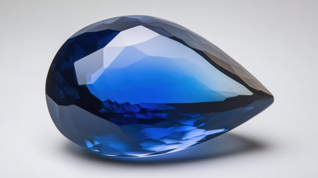 A magnificent blue gemstone featuring a smooth surface and intricate facets that reflect light beautifully, offering a stunning visual appeal for art lovers.の素材