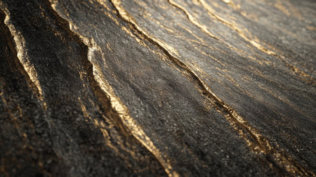 This stunning image features an abstract liquid surface with shimmering golden stripes, reflecting light in a contemporary artistic style. The smooth texture presents a luxurious appearance, ideal for modern design projects.の素材