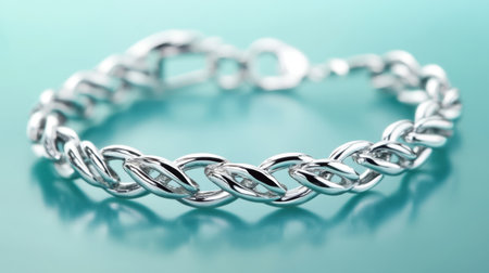 This elegant silver chain bracelet showcases intricate design and craftsmanship, perfect as a fashionable accessory for any stylish individual.の素材