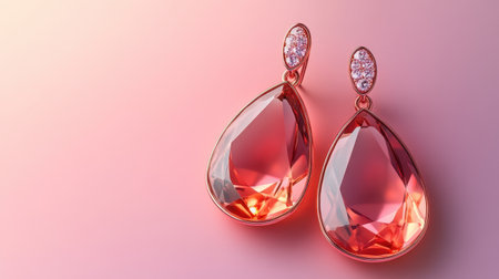 Discover the beauty of these elegant teardrop earrings featuring stunning pink gemstones set in a refined design, perfect for any occasion.の素材
