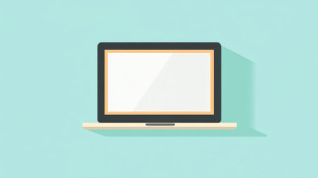 This image features a modern laptop on a soft-colored background, ideal for digital projects, presentations, or marketing materials emphasizing technology and creativity.の素材