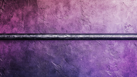 This image features an abstract background with a smooth gradient of purple and pink hues, complemented by an industrial pipe on a textured wall, offering a modern aesthetic.の素材