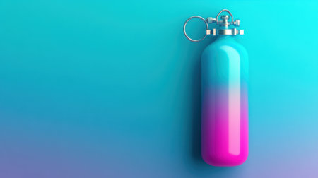 A captivating water bottle featuring a stunning gradient design from blue to pink. Perfect for promoting hydration, fitness, and modern lifestyle choices.の素材