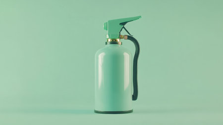 A vibrant modern fire extinguisher designed for emergency preparedness. This image captures the essential tools for safety in homes and offices.の素材