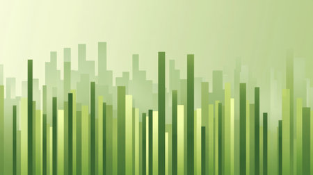 This vibrant green abstract background features vertical stripes that symbolize growth and nature, creating a calming atmosphere perfect for design projects.の素材