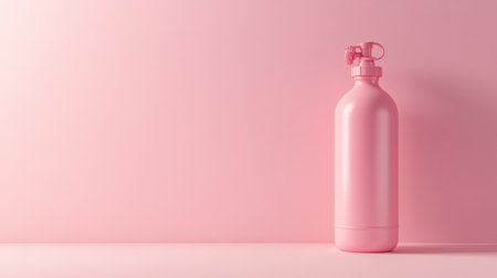 A stylish pink water bottle set against a solid pink background, perfect for showcasing hydration and fitness themes in fashion-conscious settings.の素材
