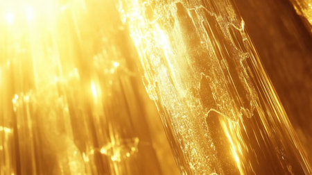 This captivating image showcases golden light penetrating through textured glass, creating a beautiful interplay of reflections and warm tones.の素材