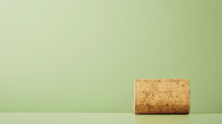 Minimalist composition featuring a cork against a soft green background, perfect for creative projects, home decor themes, and design inspiration.の素材