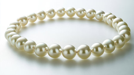 This elegant white pearl necklace exudes timeless beauty and sophistication, perfect for enhancing any outfit or special occasion. Ideal for fashion and jewelry displays.の素材