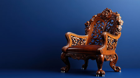 This stunning wooden chair features intricate carvings and a luxurious design, perfect for elevating any interior space with elegance and charm.の素材