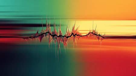 This captivating abstract artwork features vibrant gradients and dynamic lines that evoke a sense of energy and movement within natureの素材