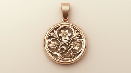 A stunning rose gold pendant featuring an intricate floral design that exemplifies elegance and craftsmanship. Perfect for adding beauty to any outfit.の素材