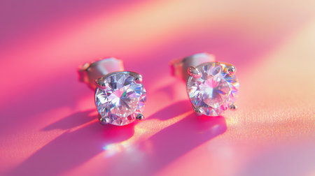 Captivating silver earrings featuring shimmering gems catch the light beautifully. Perfect for showcasing elegance and style in any fashion context.の素材