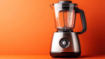 A sleek and modern blender with a transparent jar and stainless steel base, perfect for creating delicious smoothies and healthy drinks in style.の素材