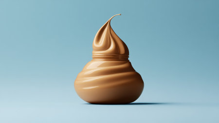 A luxurious creamy chocolate swirl dessert beautifully presented against a soft blue background, epitomizing indulgence and elegance for food lovers.の素材