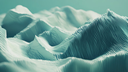 This abstract artwork showcases a topographic landscape featuring intricate ridges and valleys. The soft color palette creates a calming atmosphere, ideal for creative projects or modern backgrounds.の素材
